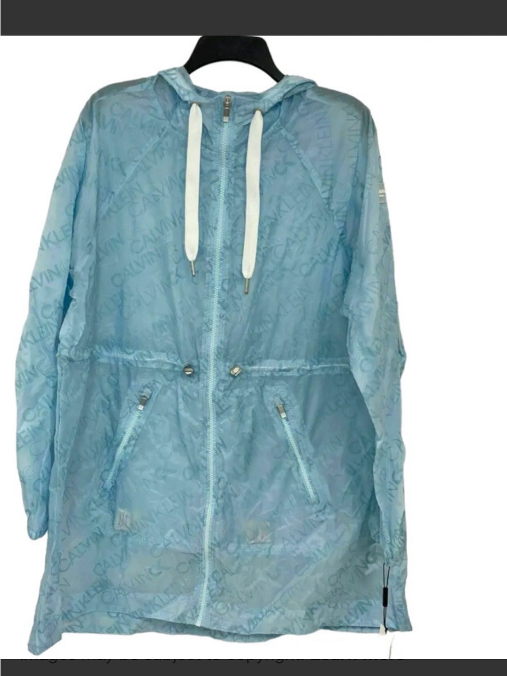 Calvin Klein Performance Pale Blue Hooded Windbreaker